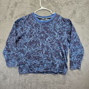 Hurley Sweatshirt Mens Size XL Blue Tropical‎ Print Crewneck Pullover